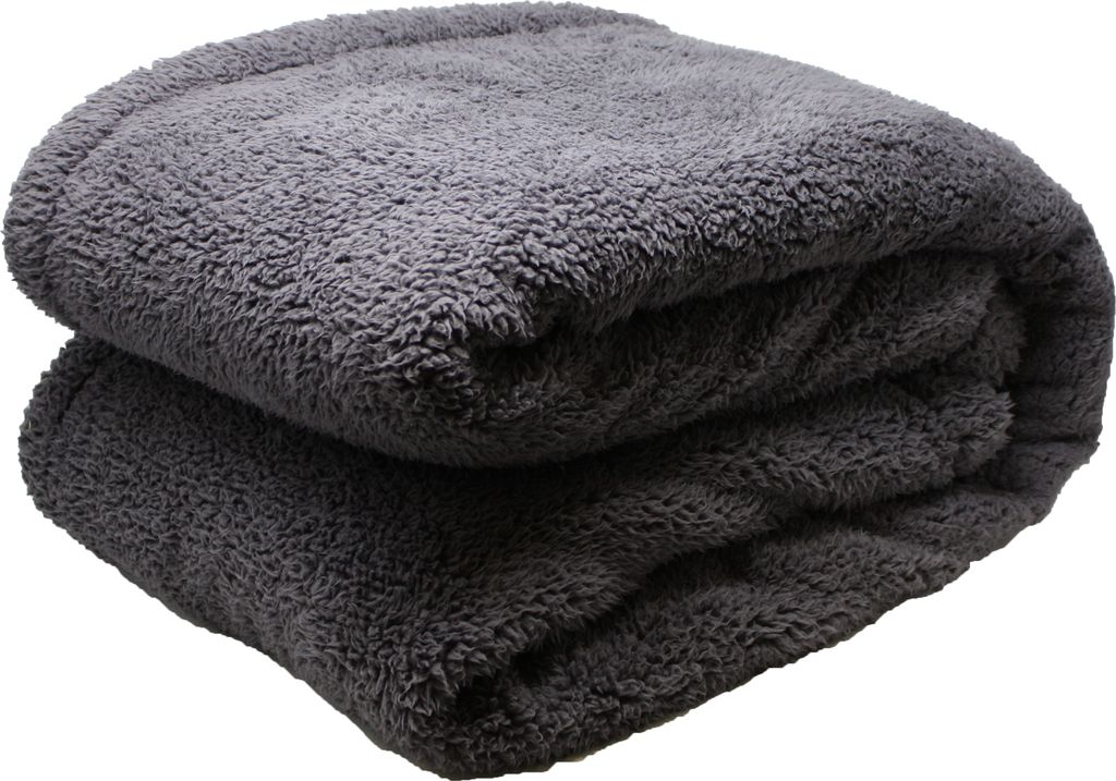 Henry's OMBRÉ CORD Decke grau mit Sherpa-Rückseite 150x200cm