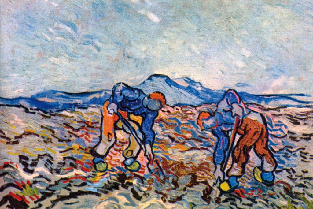 Vincent Van Gogh Kunstdruck Bild - Bauern Beim Kartoffellesen, 1890 (80 x 120 cm)