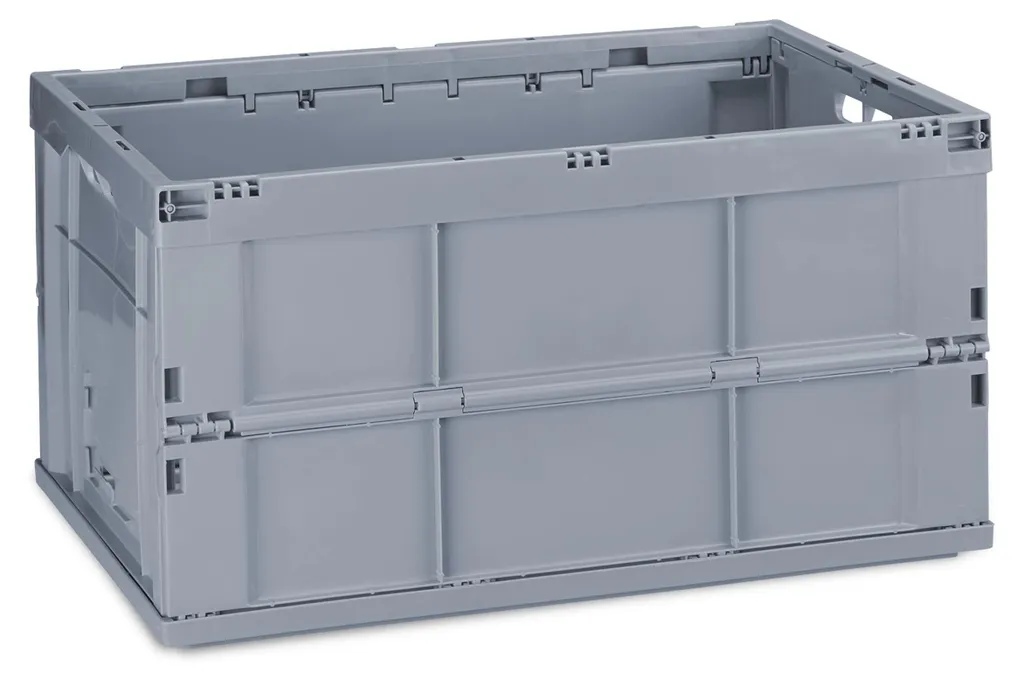 Caisse 60L pliante robuste - Gain de place pro Plastique 31,5x58,5cm