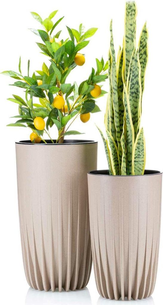HowHomely | Bac à plantes, Set de 2 pots de fleurs, Pot de Image du produit 