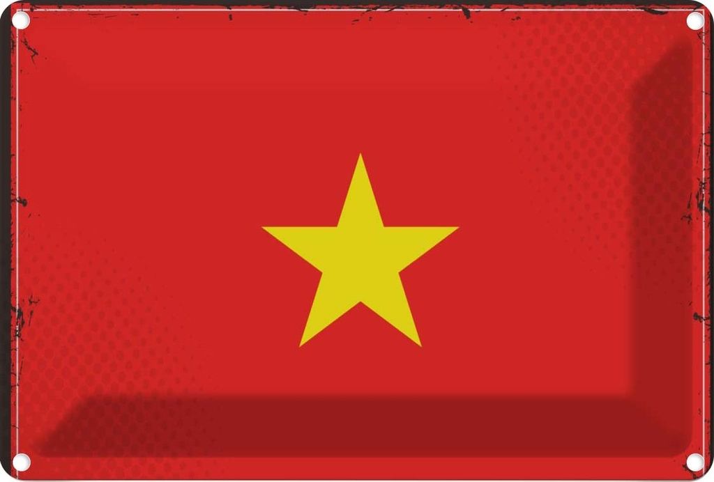 vianmo Blechschild 12x18 cm Vietnams Vietnam Flagge Fahne Wappen