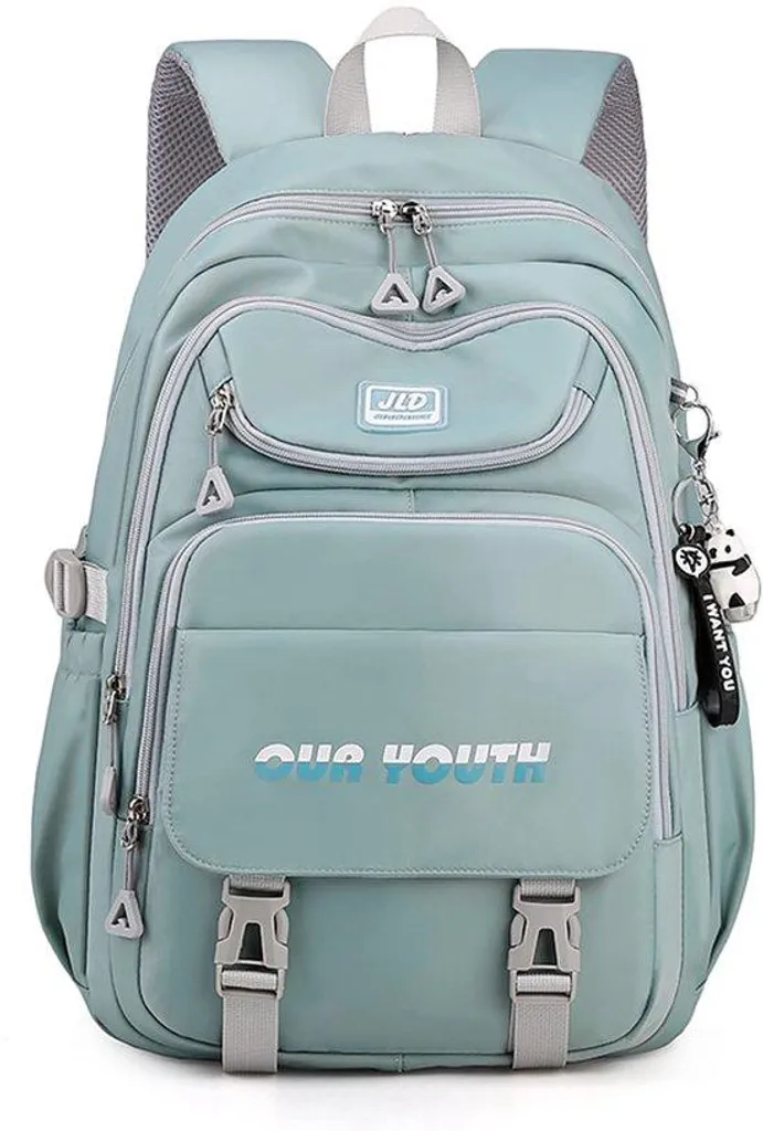 Cartable bleu imperméable en polyester résistant avec dos rembourré ado