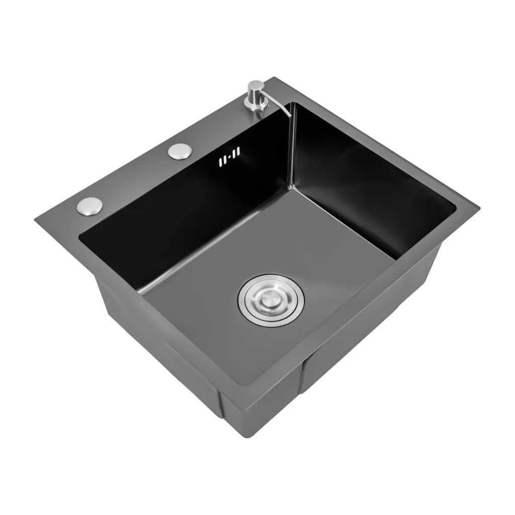 Küchenspüle, Einbau-Design, Geräuschreduzierung, schwarz