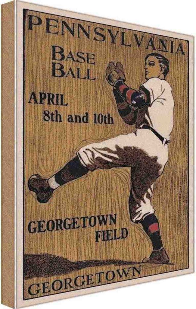 vianmo Holzschild 18x12 cm Pennsylvania Baseball April 8th Amerika USA