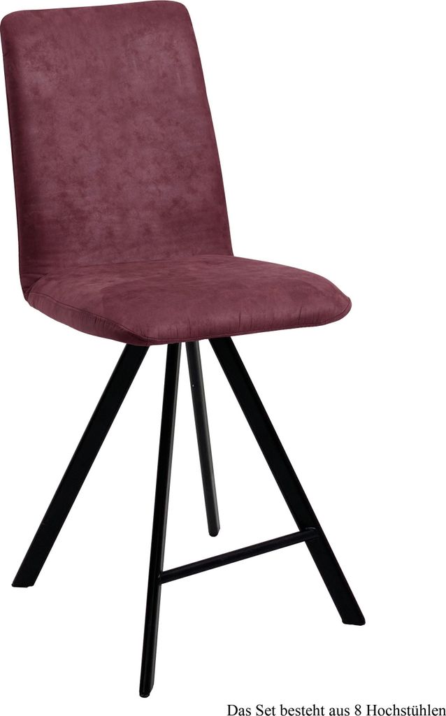 Thekenstuhl (8er-Set) Deedee 47x109x60 Schwarz/Marsala