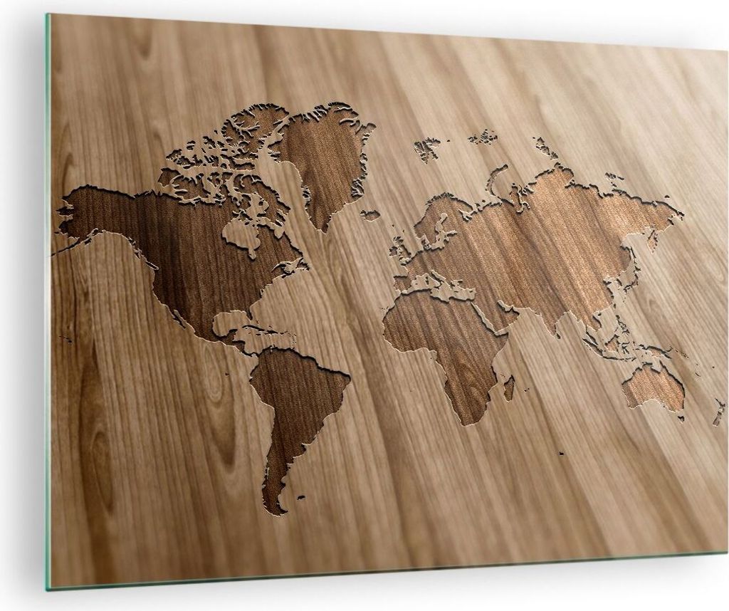Bilder auf glas - Geographie Globus Karte - 70x50cm - Produktbild 