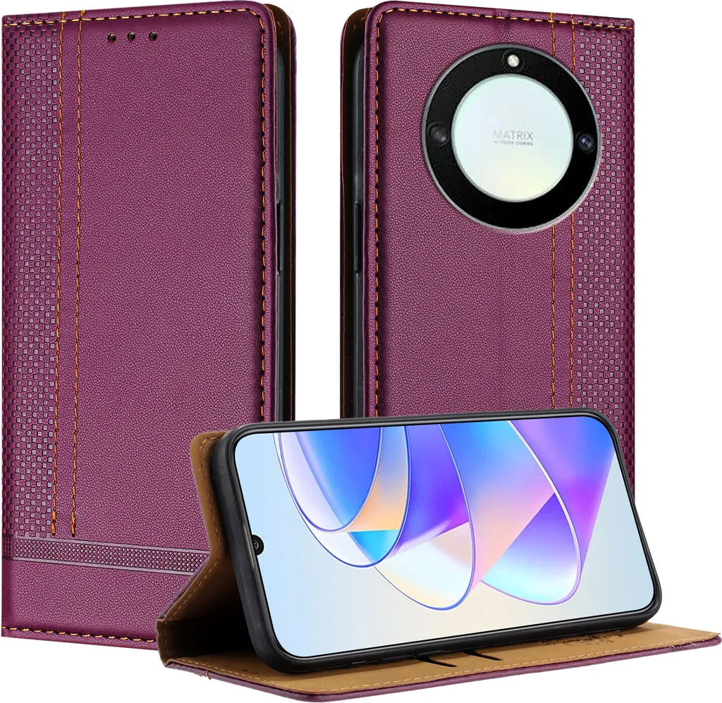 Custodia a Libro Honor X9A / Magic5 Lite Pelle Viola per Business