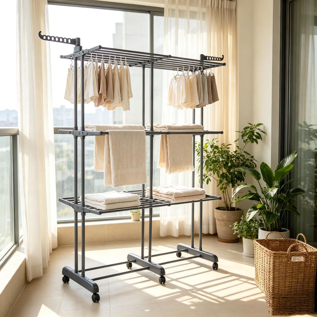 Wäscheständer Turm Ausziehbar 75-132cm,Standtrockner Produktbild 