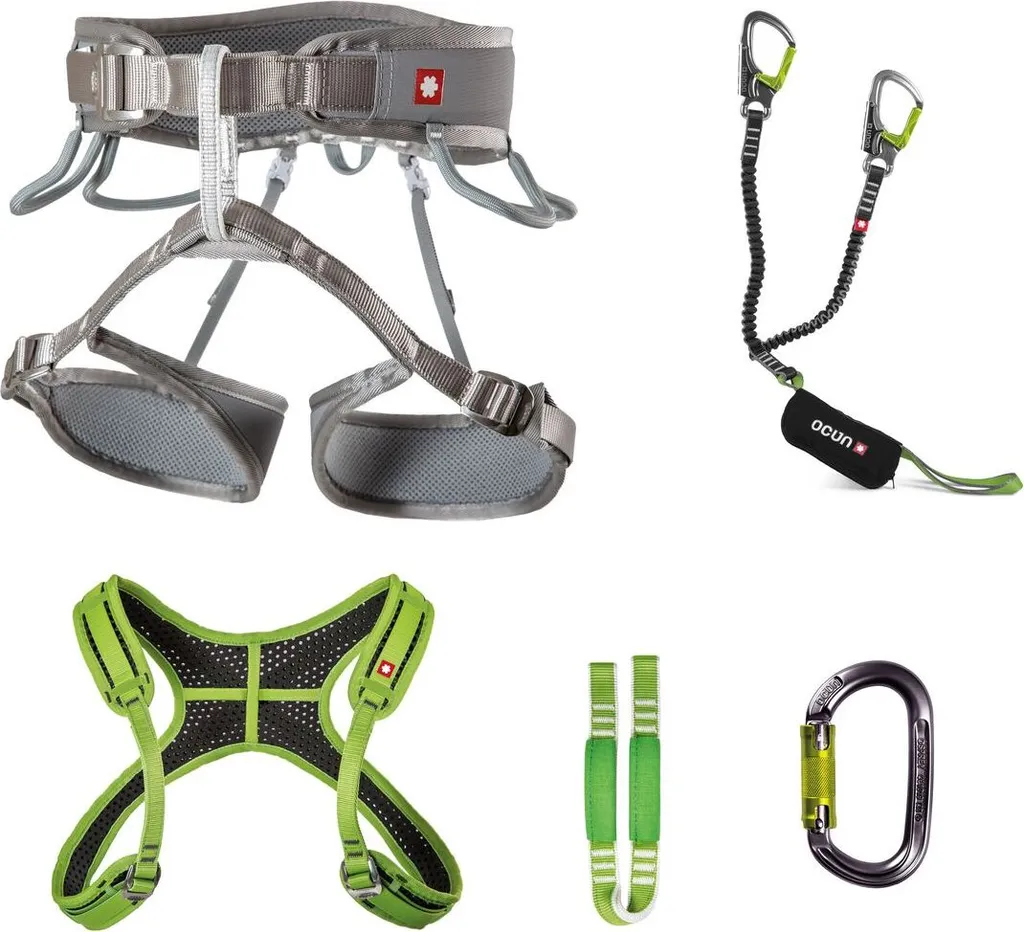 Set de Via Ferrata Complet avec Harnais Twist et Sangle de Torse Ocun