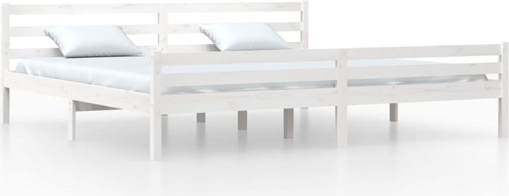 vidaXL Massivholzbett Weiß 200x200 cm