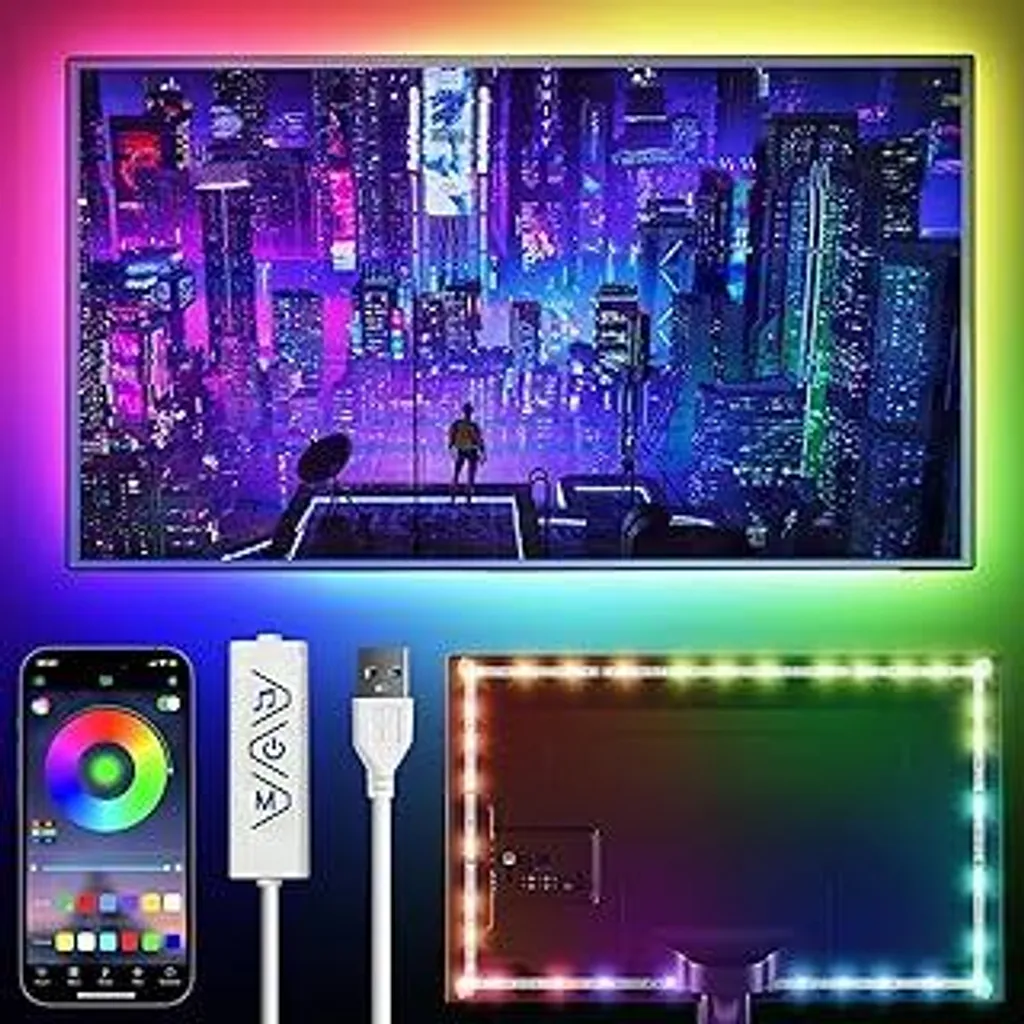 Illuminazione LED per TV 4M HOUHUI - Striscia USB Smart per Cinema Casa