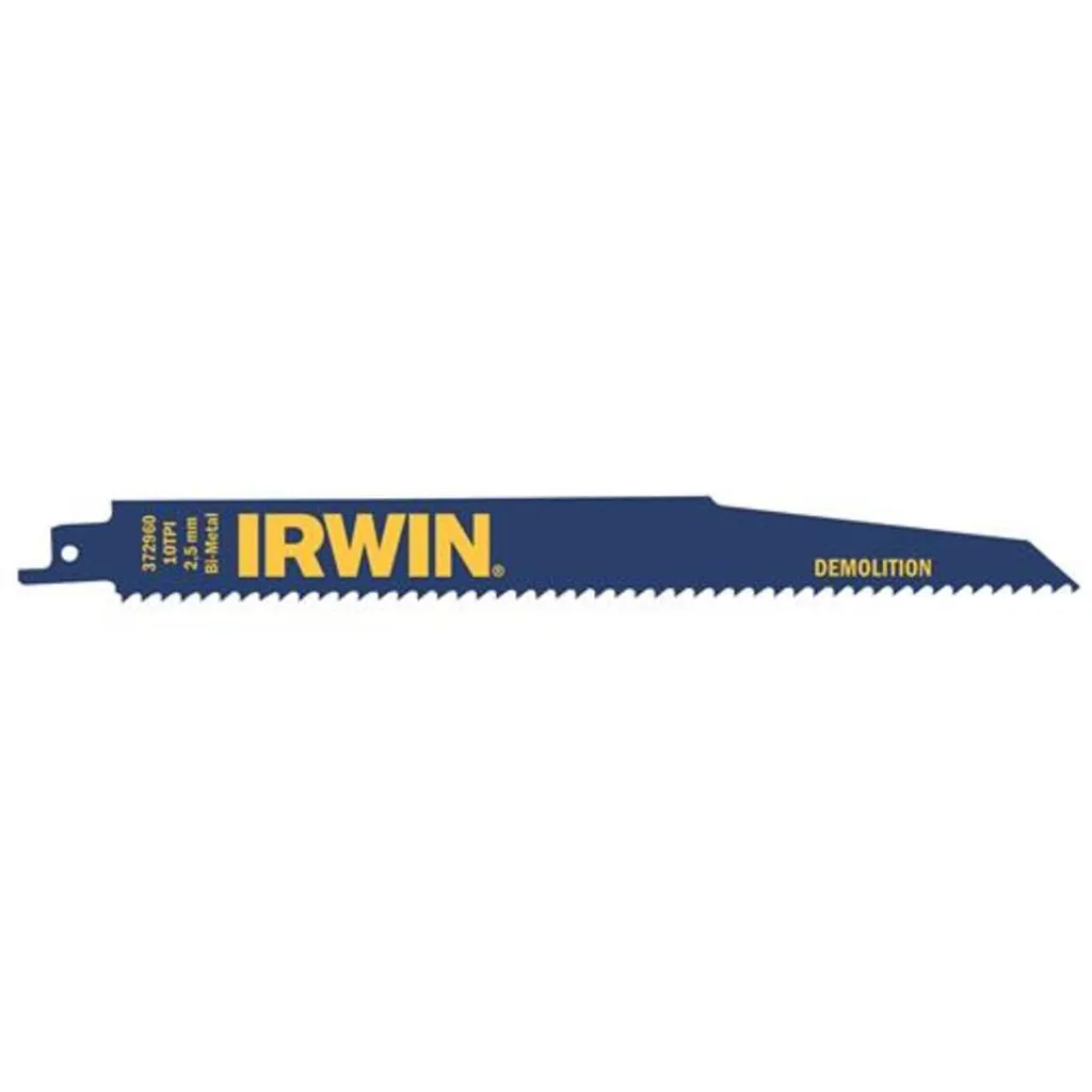 Lame de scie sabre IRWIN Demolition 225mm 6 TPI pour coupe intensive
