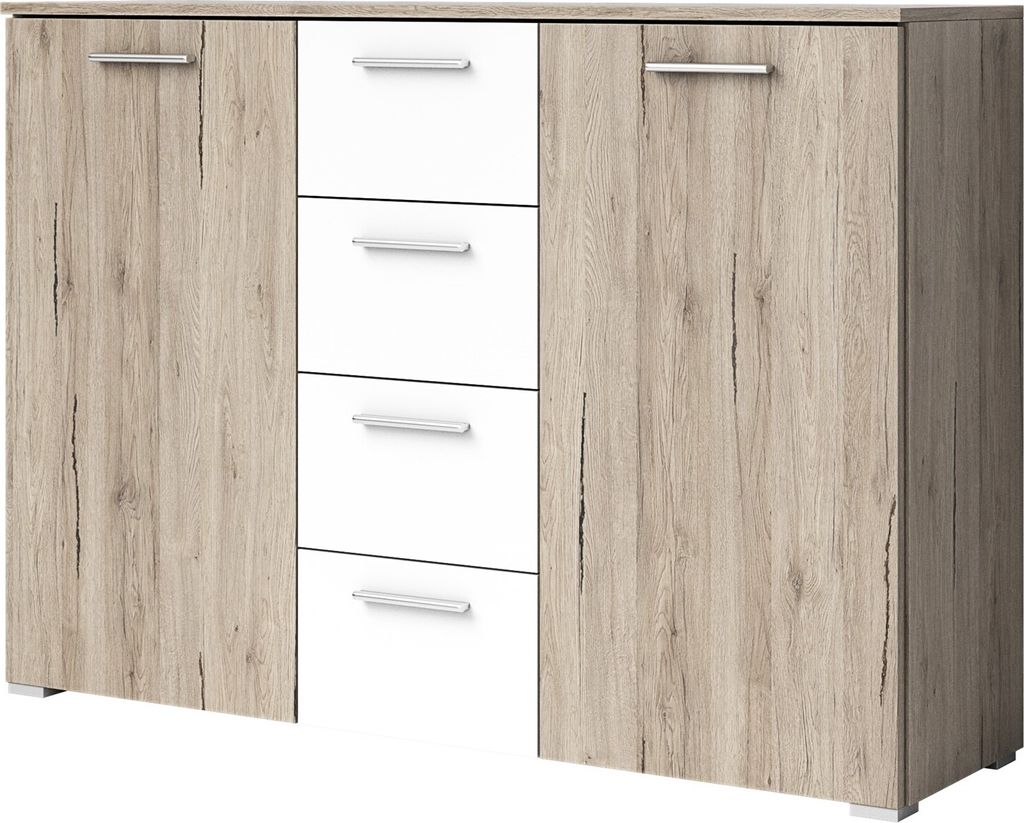 Kommode ALVAR 132x94 cm Sanremo Eiche-Weiss