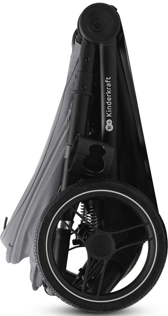 Kinderkraft GRANDE PLUS Poussette Pour Les Tout-petits De La Naissance à 22 Kg, Capote Extra Large, Position Allongée, Pliable D'une Main, Absorption Des Chocs Sur Toutes Les Roues, Rose