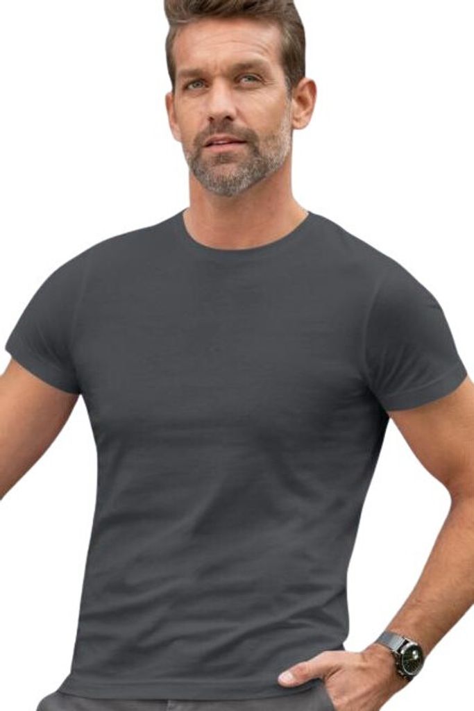 Exklusives Herren-T-Shirt, 100% Baumwolle, unbedruckt, einfarbig, 160g/m2, Farbe hellgrau, Größe M