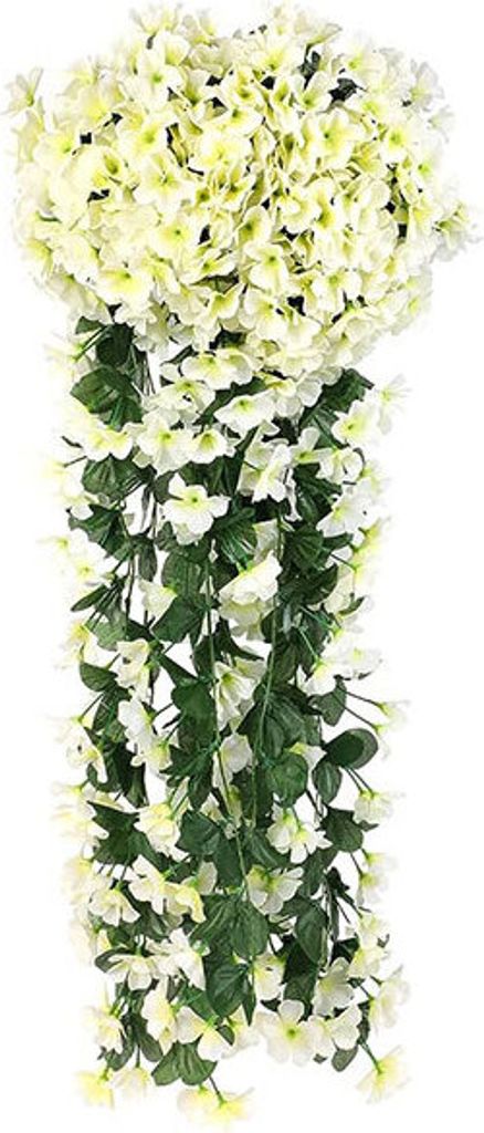 85cm dekorative Hängepflanze künstliche Blumen hängende Ranke für Zuhause weiß