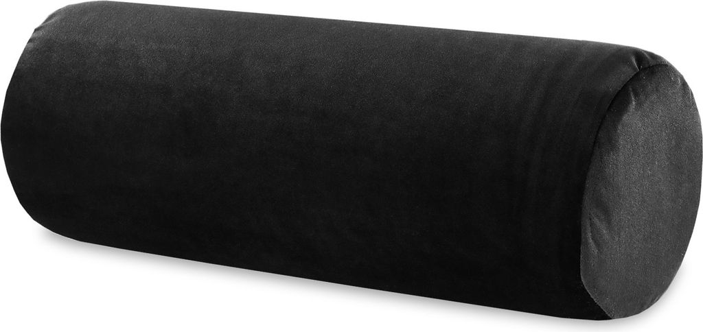 Totsy Baby Nackenrolle Kopfkissen mit Foam Velvet 40x15 cm - Kissenrolle Nackenkissen Nackenrollenkissen Kissen Rolle Schwarz