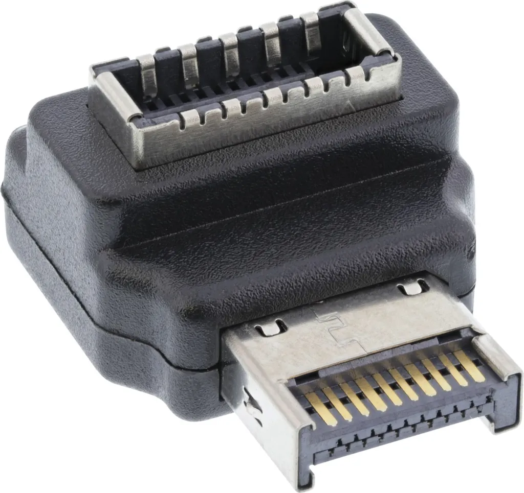 Adaptateur de Panneau Frontal USB-E Interne InLine Coudé à 90 Degrés