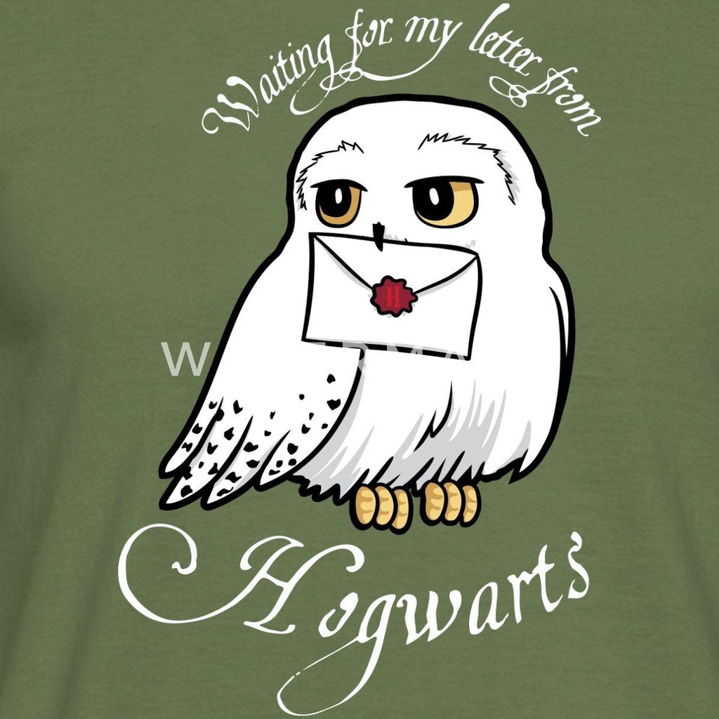 Spreadshirt Harry Potter Hedwig Brief Männer T-Shirt, S, Militärgrün