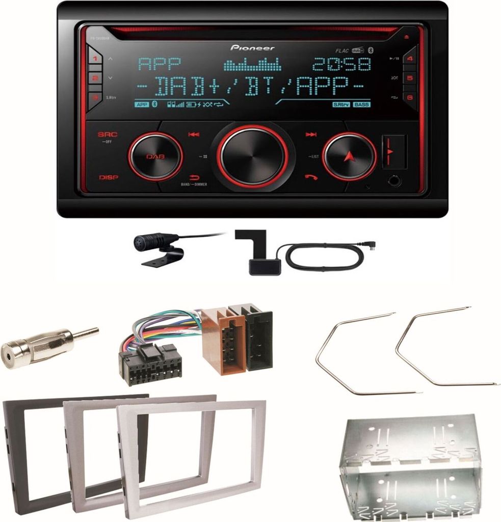 Pioneer FH-S820DAB DAB+ Bluetooth Einbauset für Opel Vectra C Signum Corsa Combo