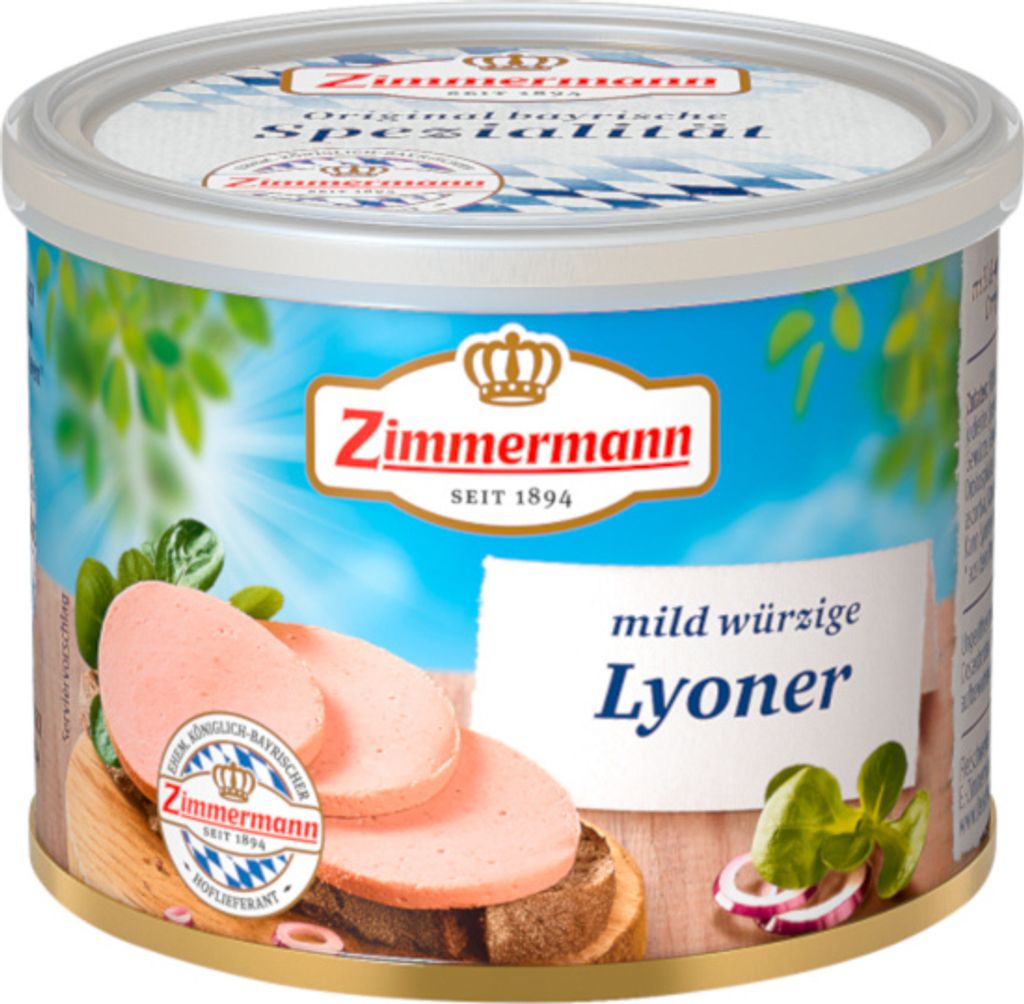 Zimmermann Lyoner Wurst geschnitten Herzhaft und mild Produktbild 