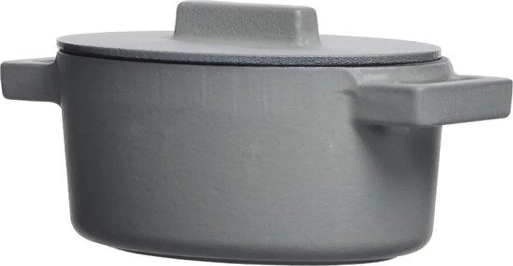 Poêle en fonte robuste gris clair 13x10 cm - Cuisson saine et fonte