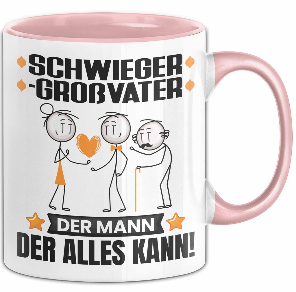Schwiegergroßvater Tasse Geschenk für Schwiegergroßvater Der Mann Der Alles Kann Geschenkidee zum Geburtstag (Rosa)