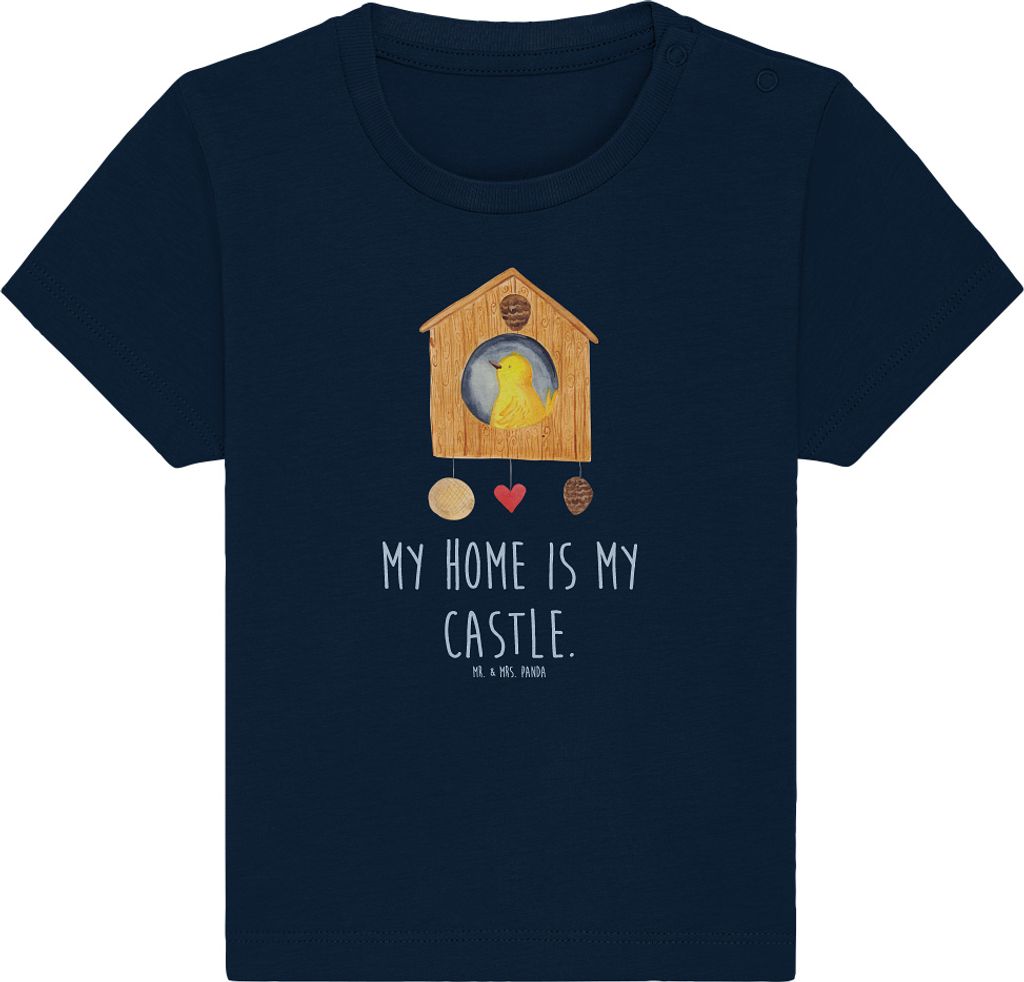 Mr. & Mrs. Panda T-Shirt Vogel Haus 6. - 12. Monat - French Navy - Geschenk, Baby Shirt, Wohnung, Kinder, Vögel, Babyshirt, Lustige Sprüche, Voge...