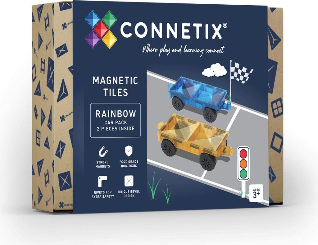 Connetix magnetické stavebnice, Duhové autíčko, 2 kusy Obrázek produktu 