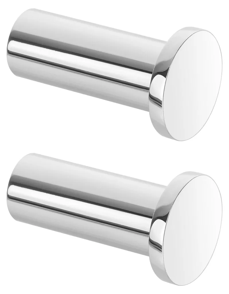 Lot de 2 crochets à visser en acier inox poli EGOY001Y-C-2P robustes