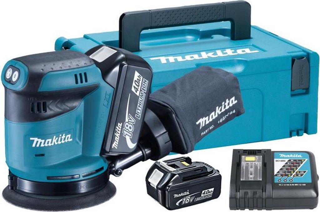 Makita DBO180RMJ Akku-Exzenterschleifer 18 V / 2x 4,0 Ah Produktbild 
