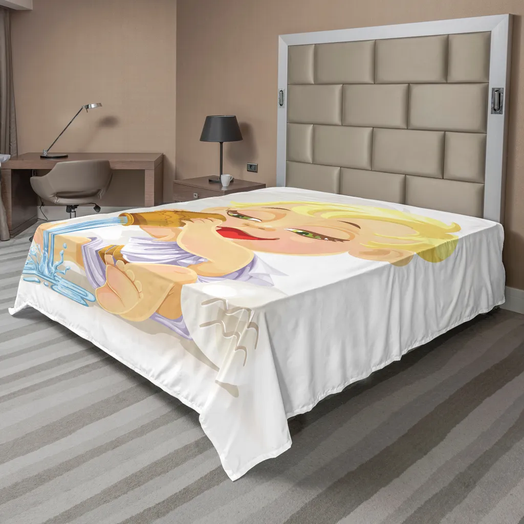 Drap de lit Verseau Abakuhaus 260x228 cm avec motif planète Saturne