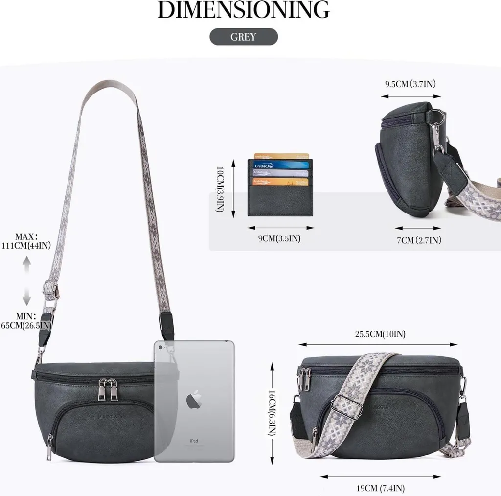 Sac poitrine femme bandoulière MUIIKOLA en cuir synthétique anti-vol - 4