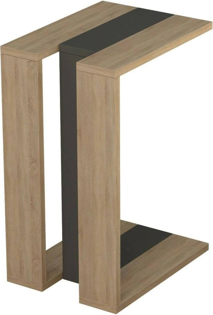 Wohnzimmertisch Dghisolf, Niedriger Wohnzimmertisch, Kaffeeregal, Couchtisch für Sofa, 30x40h57 cm, Eiche und Anthrazit