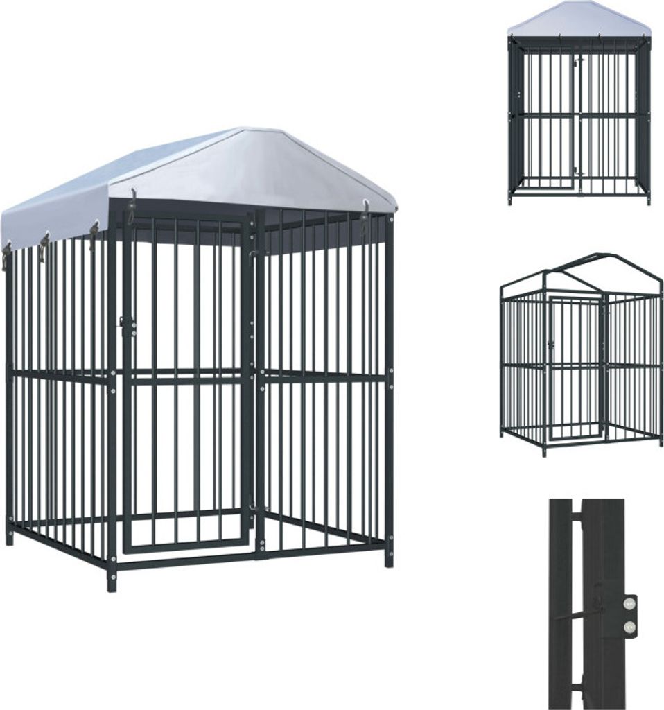 vidaXL Outdoor-Hundezwinger mit Überdachung 120x120x150 cm - Hundezwinger & -ausläufe