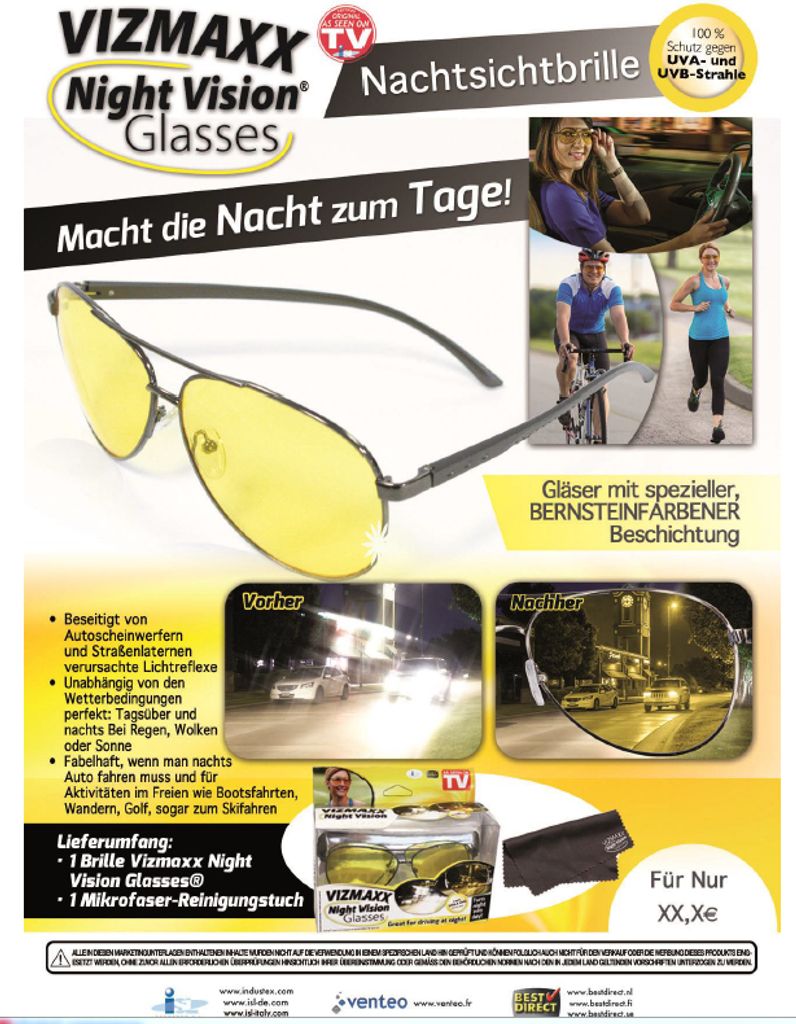 Vizmaxx - Autofahrerbrille, Nachtsichtbrille, Tag- und Produktbild 11