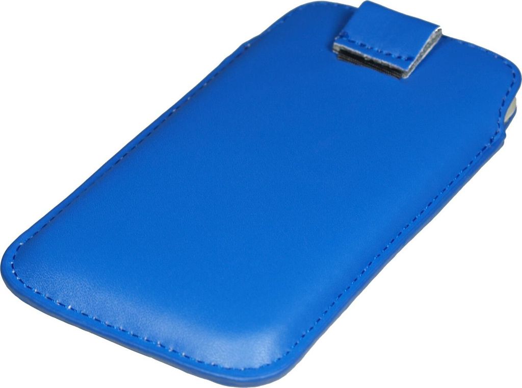 PhoneNatic Kunst-Lederhülle kompatibel mit HTC Sensation XL - Tasche blau + 2 Schutzfolien