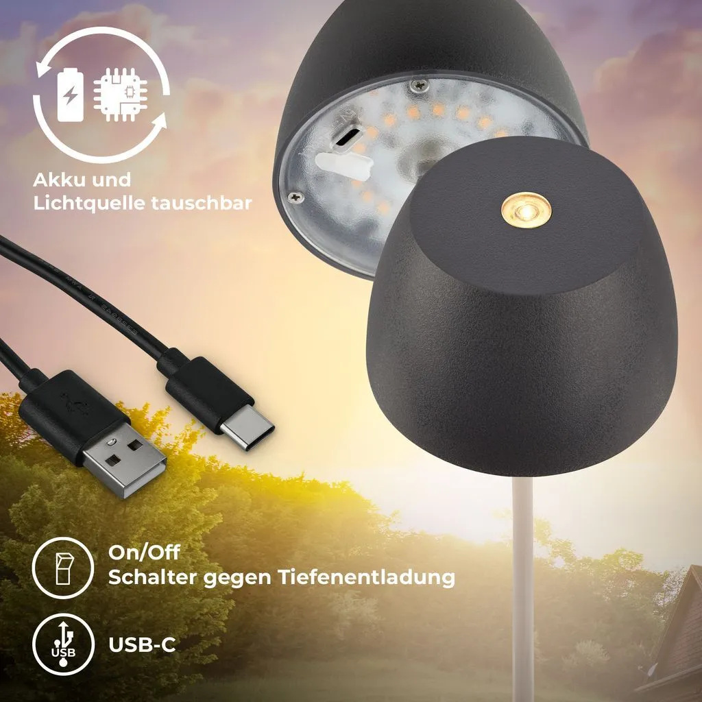Lampada da Tavolo Briloner E14 Bianco-Nero - Design per Comodino e Studio - 5