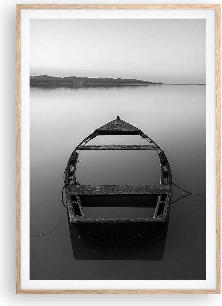 Gerahmtes Poster - Rahmen in heller Eiche - £ódŸ Einsamkeit Leere - 70x100 cm - Wand Bild - Wanddeko - Wandbilder - Kunstposter - Wandposter - B...