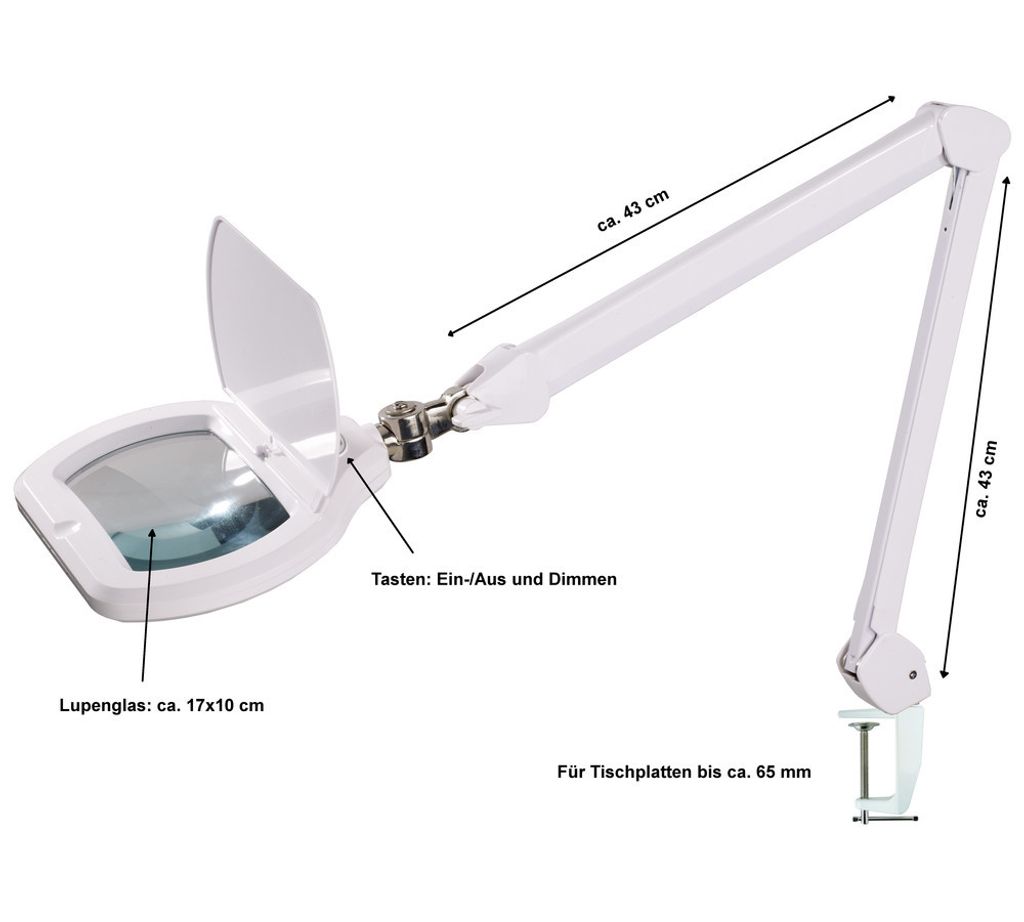 8x Dioptrien LED Lupenleuchte Lupenlampe Kosmetik Lupe Arbeitsleuchte Tischlampe 