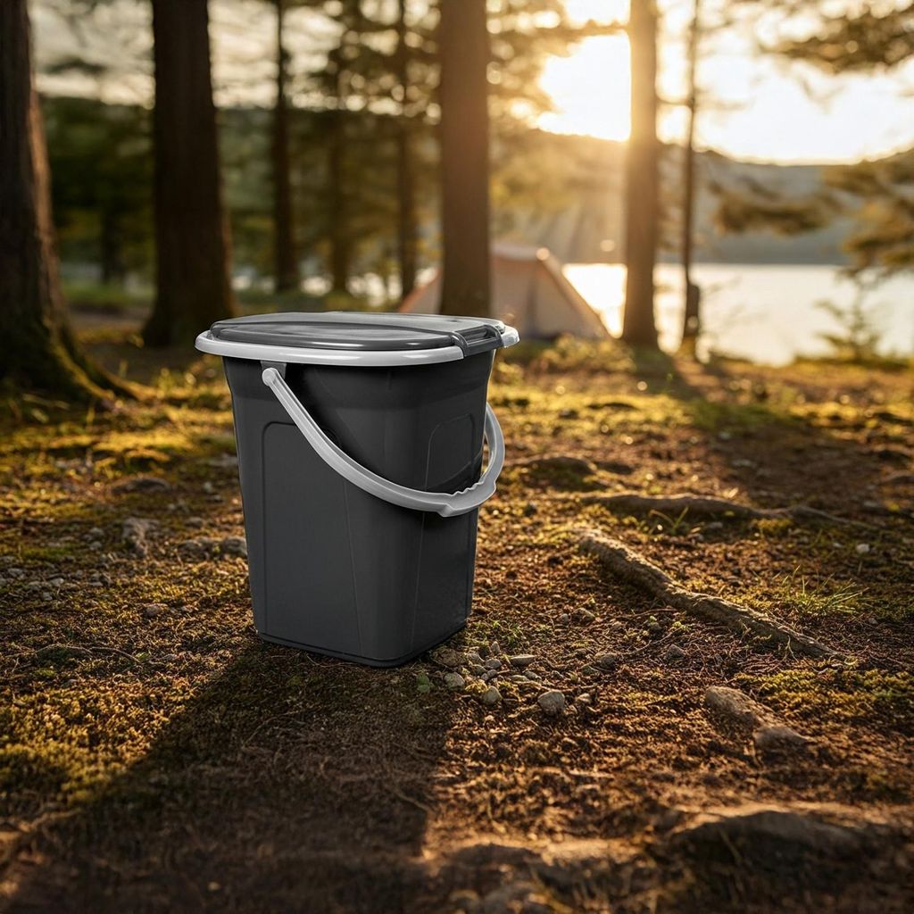 Reise WC Campingtoilette Eimer 19L Anthrazit