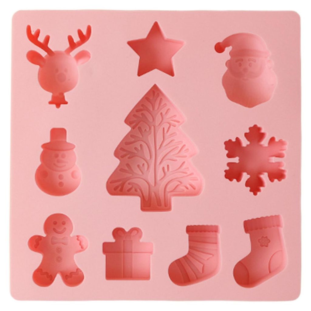 Weihnachtliche Silikonform, antihaftbeschichtet, lebensmittelecht, spülmaschinenfest, leicht zu lösen, ideal zum Backen von Weihnachtsmann, Schne...