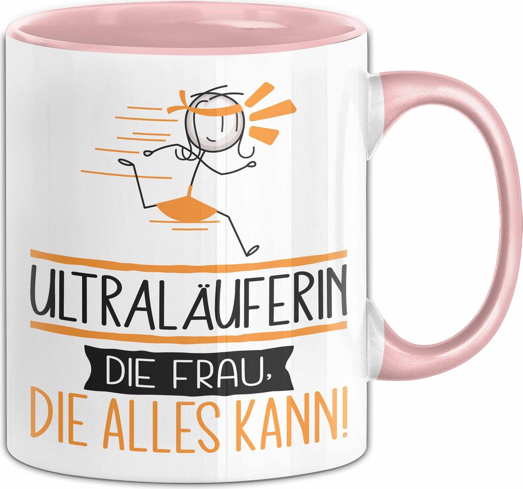Ultraläuferin Geschenk Tasse Becher Die Frau Die Allen Kann Geschenkidee für eine Ultraläuferin Lustig (Rosa)