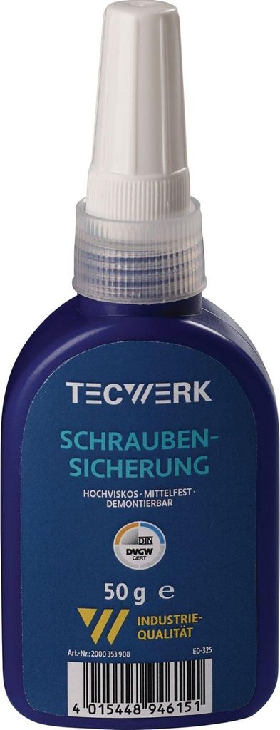 Schraubensicherung 50g mf.hv.blau Flasche TECWERK