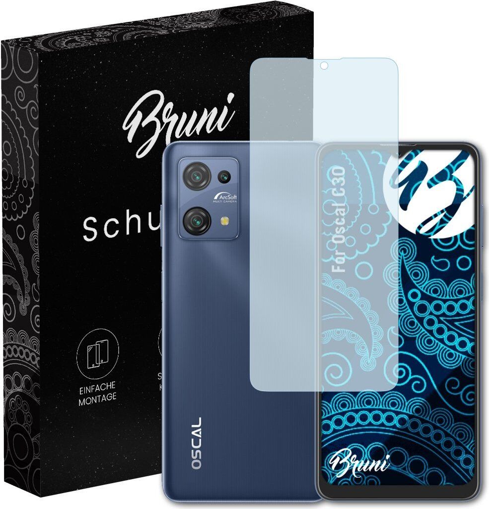 Bruni Basics-Clear 2x Schutzfolie kompatibel mit Oscal C30 Folie