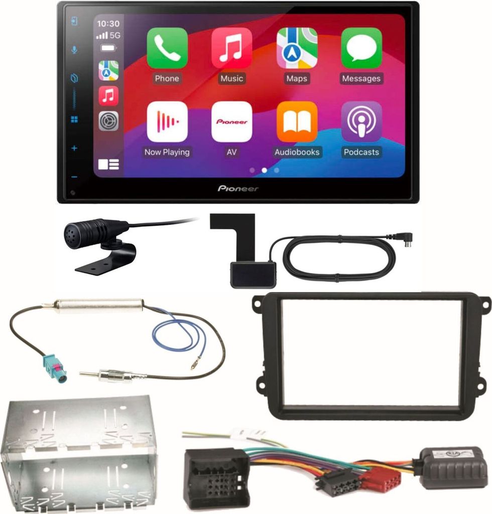 Pioneer SPH-DA77DAB Android Auto Einbauset für EOS Polo Caddy Amarok Scirocco