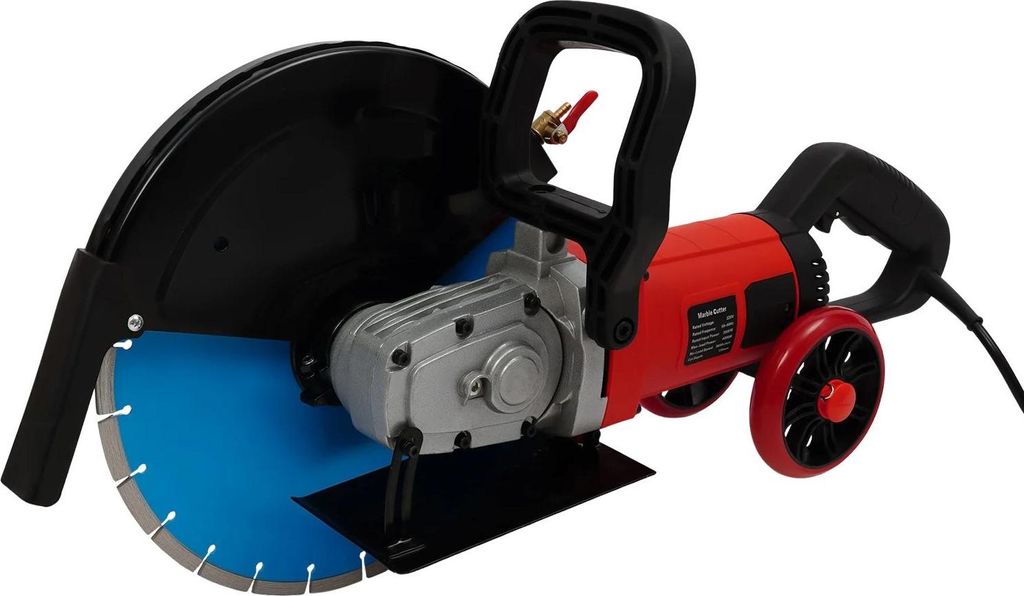 Betontrennsäge - Elektrische Steinsäge - 3500 W, 220 V EU-Stecker, 3800 U/min, Schnitttiefe 13,5 cm, Sägeblatt Ø35 cm, Nass/Trocken - Blau