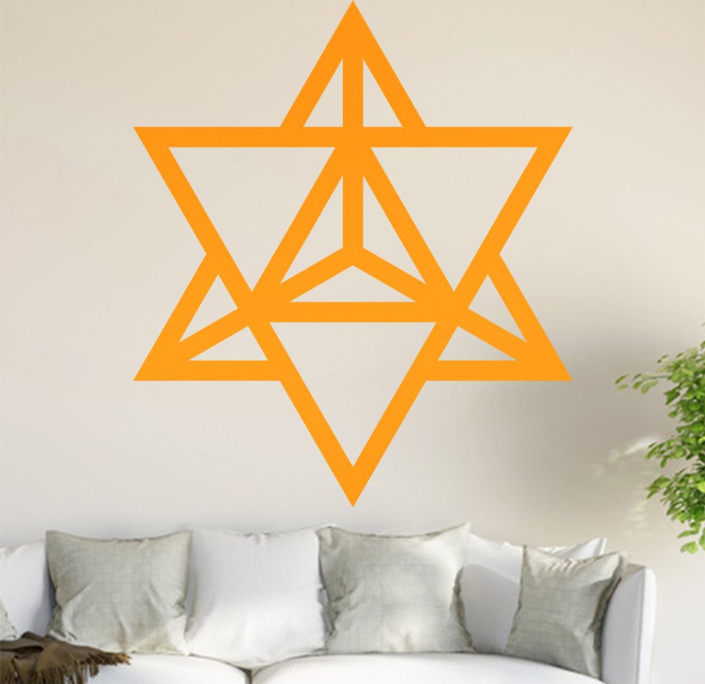 Merkaba Wandtattoo in 6 Größen - Wandaufkleber Wall Sticker - Dekoration, Küche, Wohnzimmer, Schlafzimmer, Badezimmer