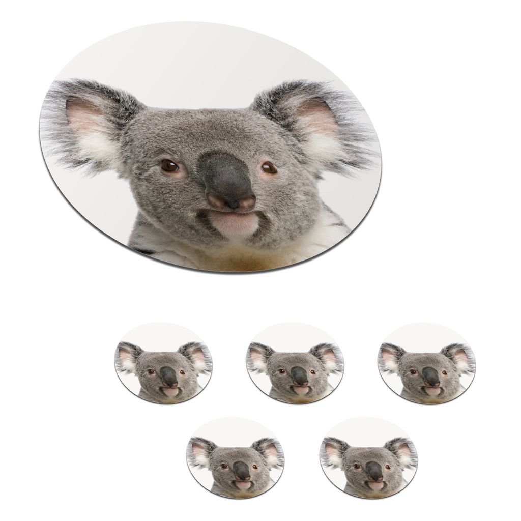 KitchenYeah Glasuntersetzer Rund 6er Set Koala - Koala Bär - Mädchen - Jungen - Tiere 10x10 cm Untersetzer für Gläser - Getränkeuntersetzer ...