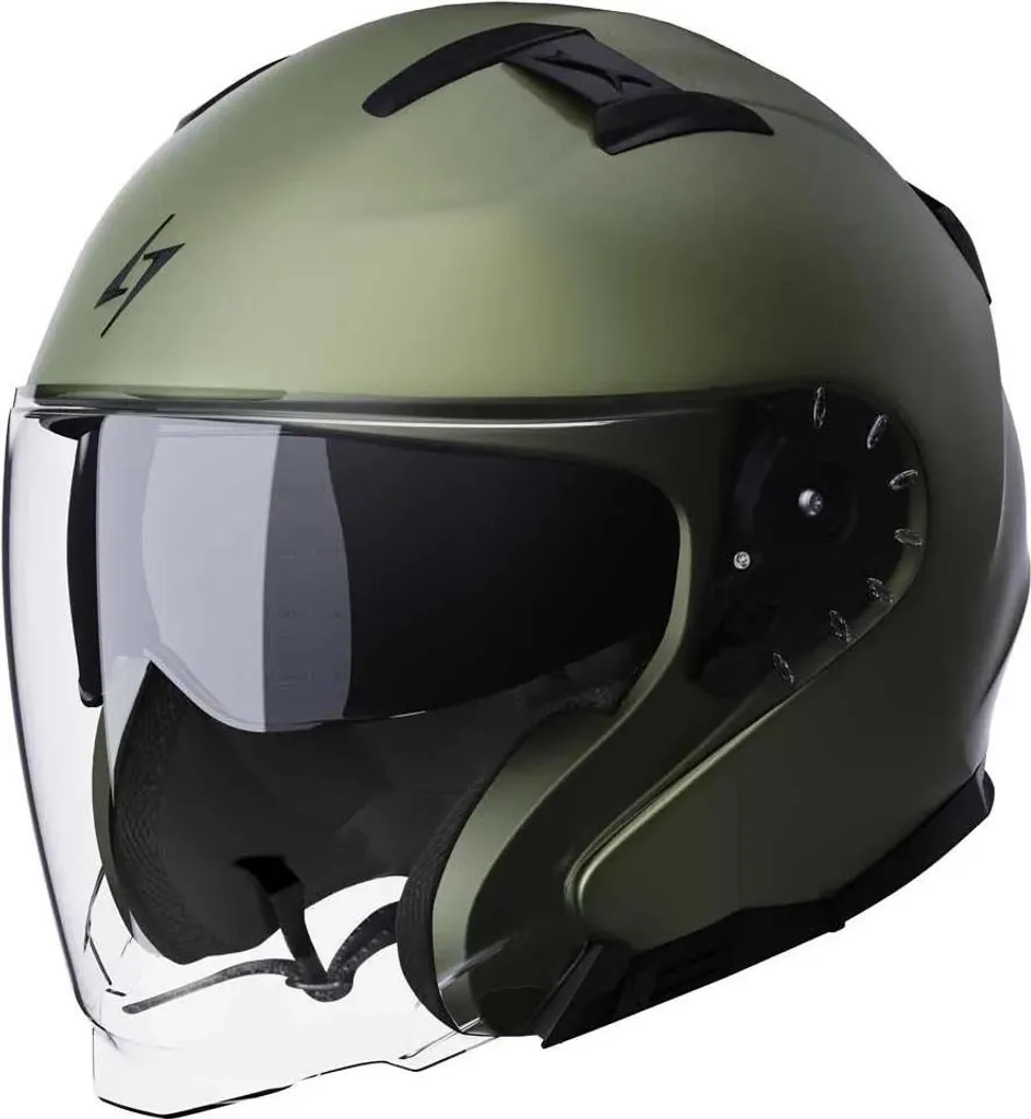Casque Moto Jet Stormer Rival Vert M : Look Urbain & Confort au Quotidien